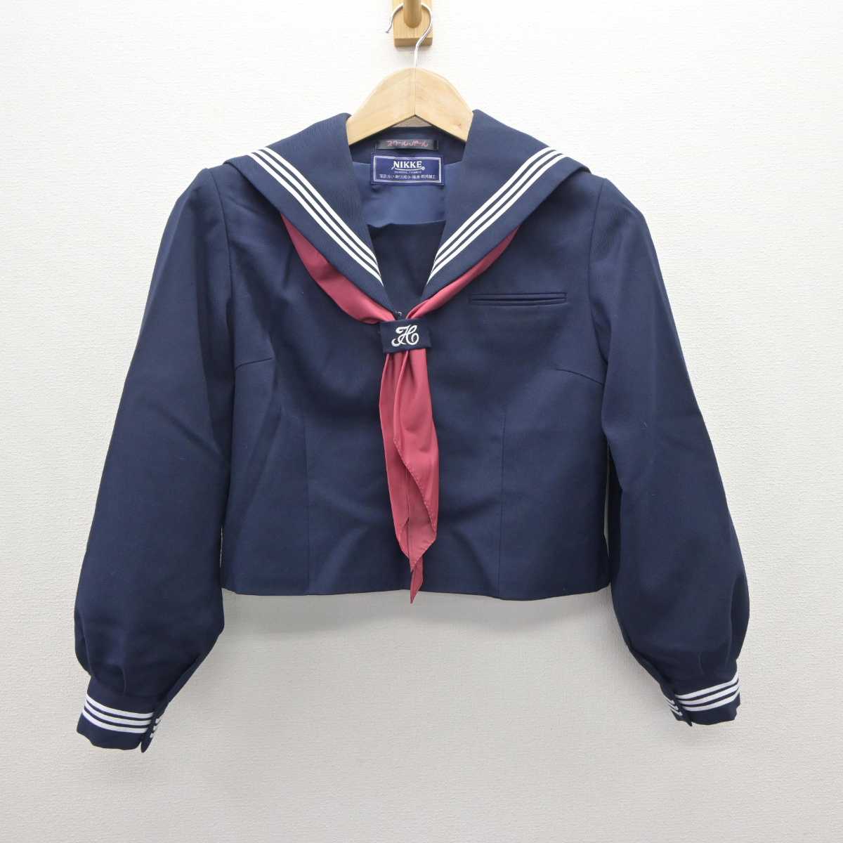 【中古】茨城県 取手第二中学校 女子制服 5点 (セーラー服・ジャンパースカート・スカート) sf065995