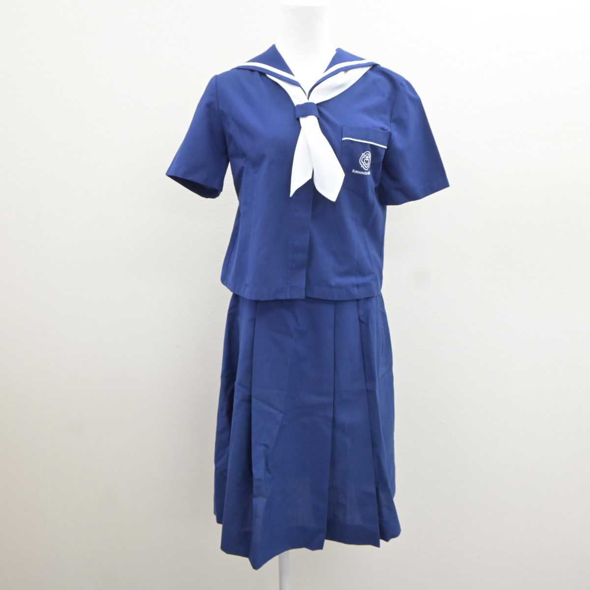 【中古】熊本県 熊本信愛女学院中学高等学校 女子制服 4点 (セーラー服・スカート) sf065998