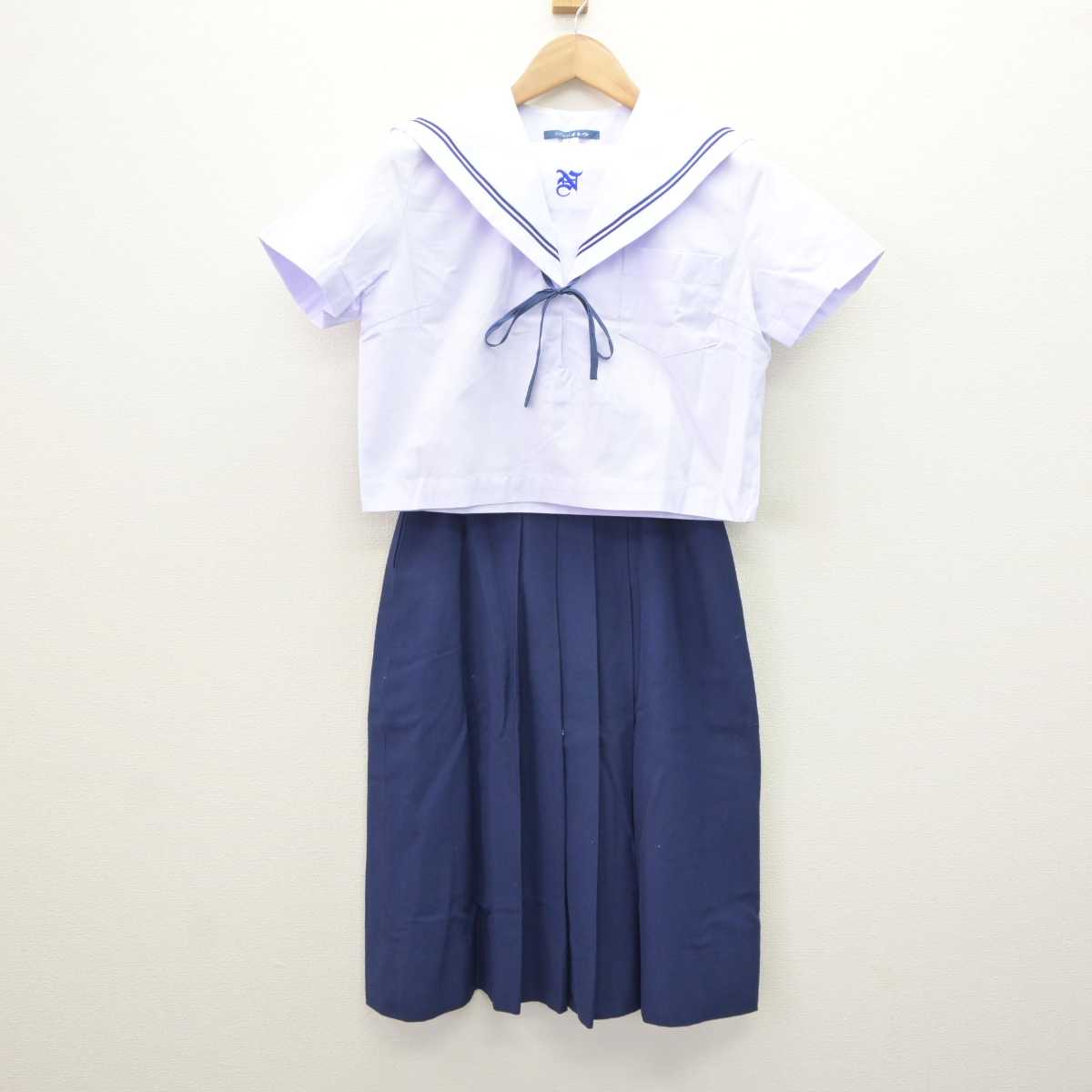 【中古】兵庫県 長坂中学校 女子制服 4点 (セーラー服・スカート) sf066001