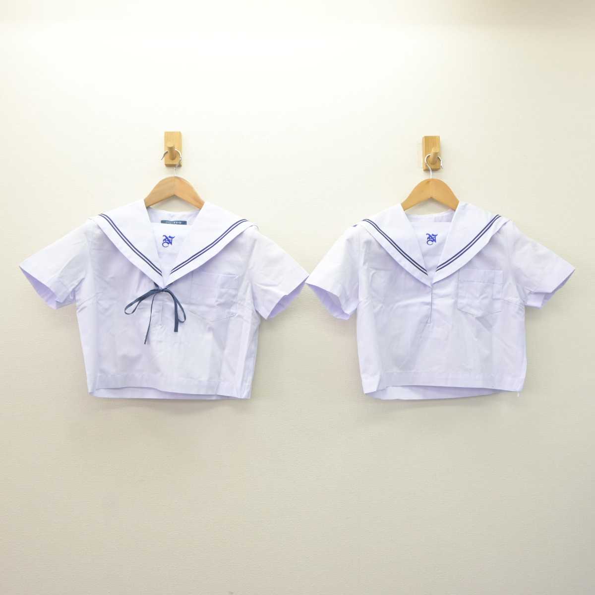 【中古】兵庫県 長坂中学校 女子制服 4点 (セーラー服・スカート) sf066001