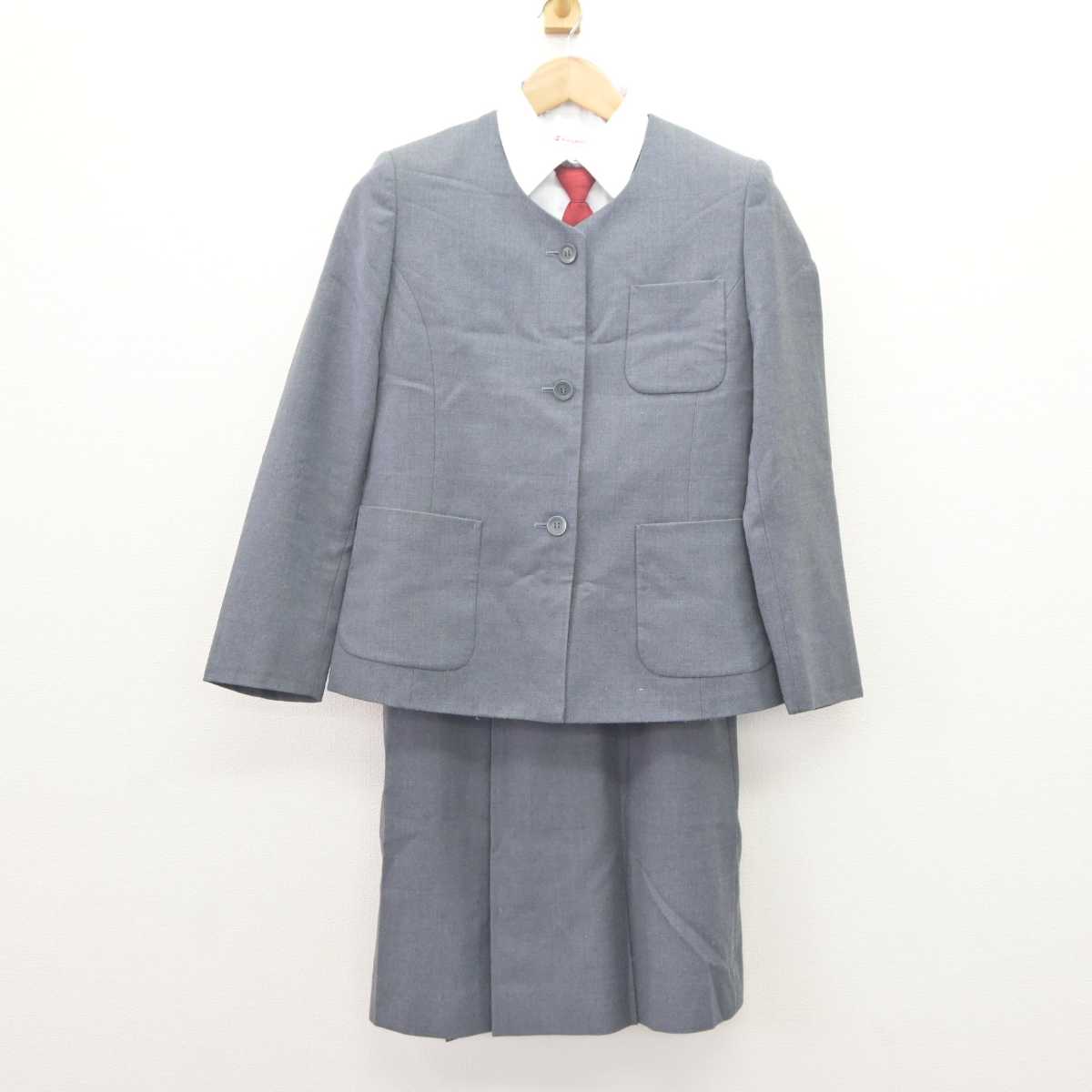 【中古】大阪府 市岡東中学校 女子制服 5点 (ブレザー・ニット・シャツ・スカート) sf066009