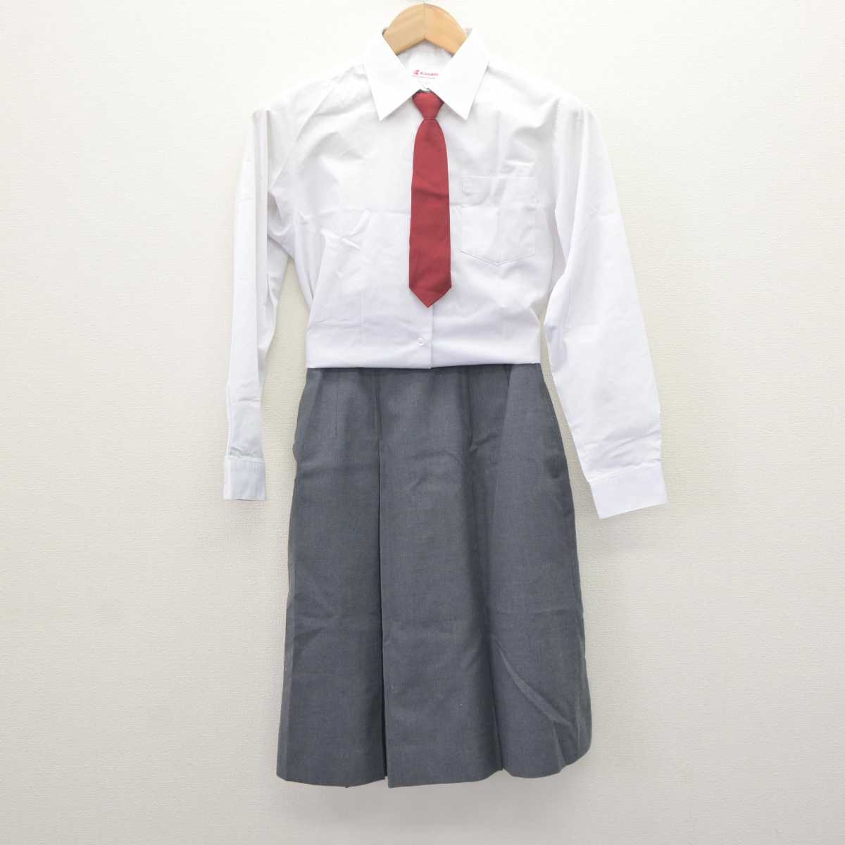 【中古】大阪府 市岡東中学校 女子制服 5点 (ブレザー・ニット・シャツ・スカート) sf066009