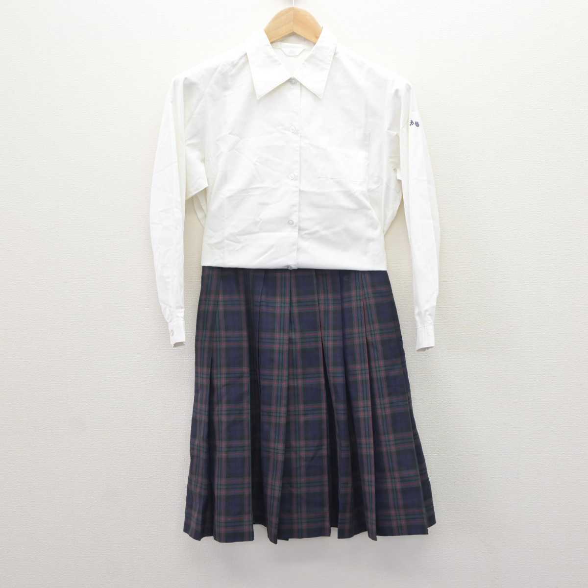 【中古】愛知県 安城学園高等学校 女子制服 3点 (ニット・シャツ・スカート) sf066016