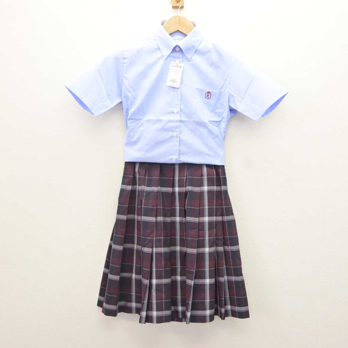 【中古】滋賀県 立命館守山中学校・高等学校 女子制服 2点 (シャツ・スカート) sf066024