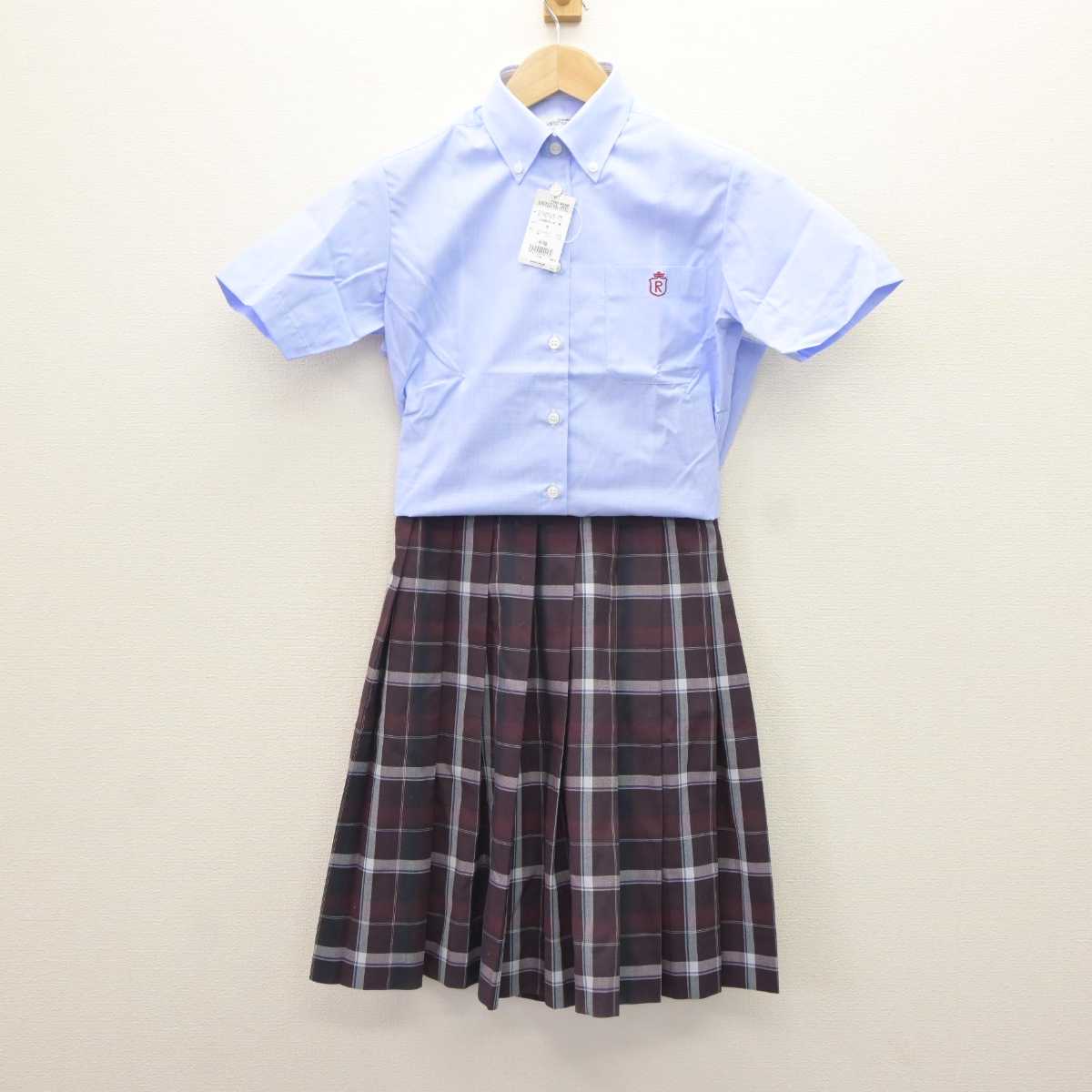 【中古】滋賀県 立命館守山中学校・高等学校 女子制服 2点 (シャツ・スカート) sf066025