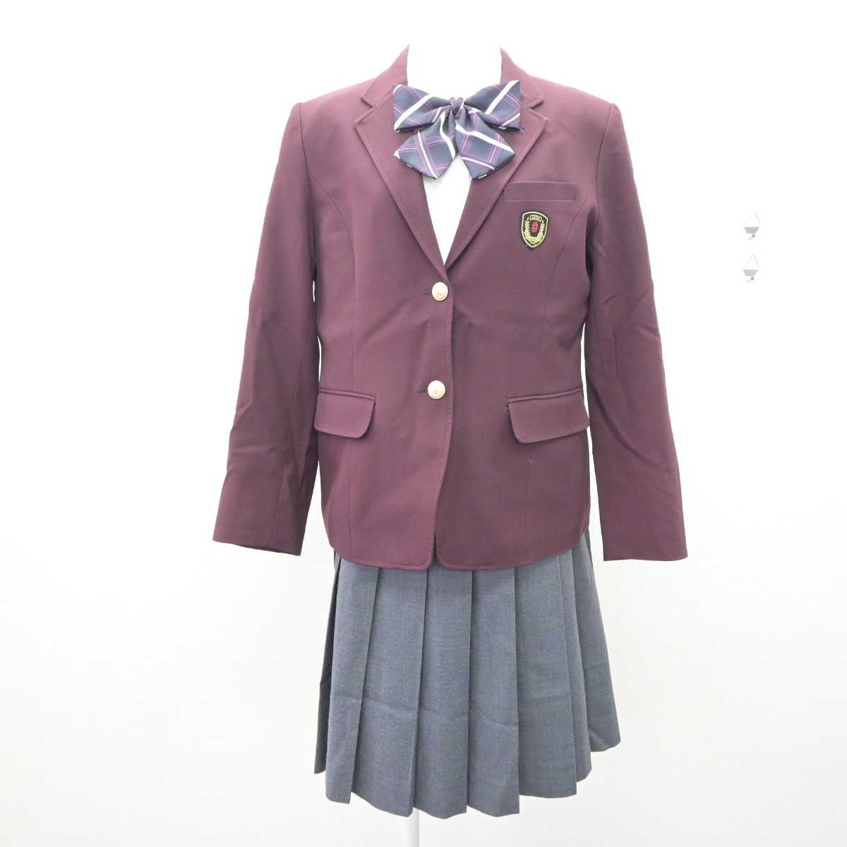 【中古】茨城県 常総学院高等学校 女子制服 4点 (ブレザー・シャツ・スカート) sf066033