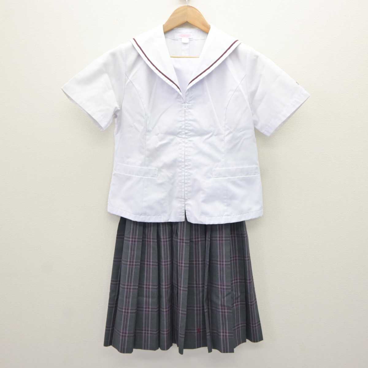 【中古】茨城県 常総学院高等学校 女子制服 3点 (セーラー服・スカート) sf066034