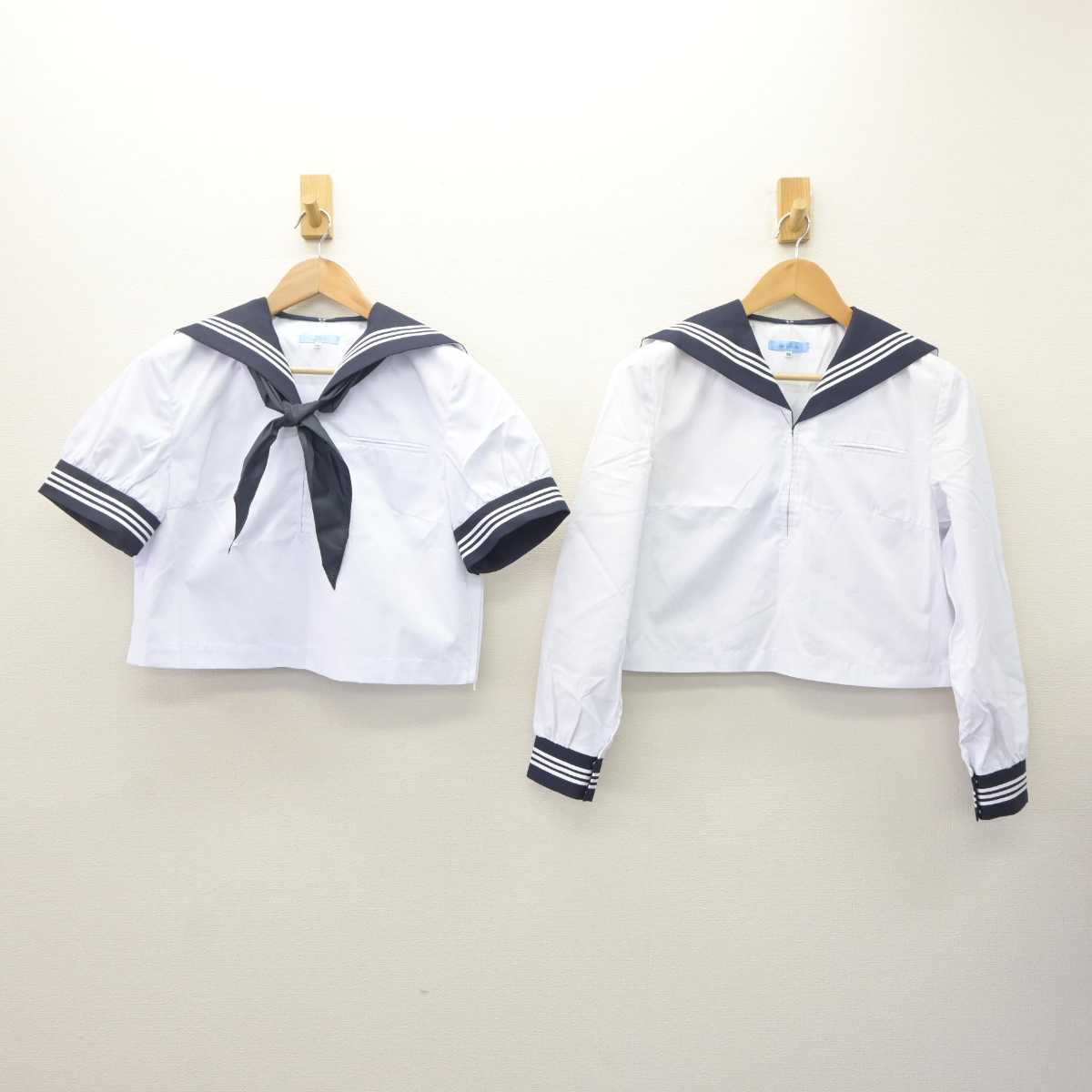 【中古】福島県 原町高等学校 女子制服 4点 (セーラー服・セーラー服・スカート) sf066046