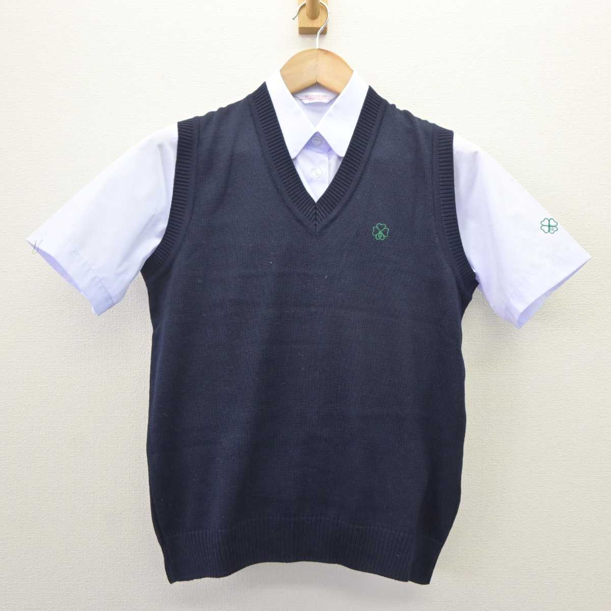 【中古】北海道 札幌第一高等学校 女子制服 3点 (ニットベスト・シャツ) sf066081