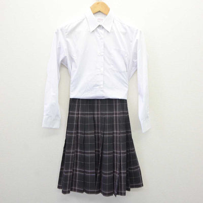 【中古】茨城県 八郷中学校 女子制服 2点 (シャツ・スカート) sf066087