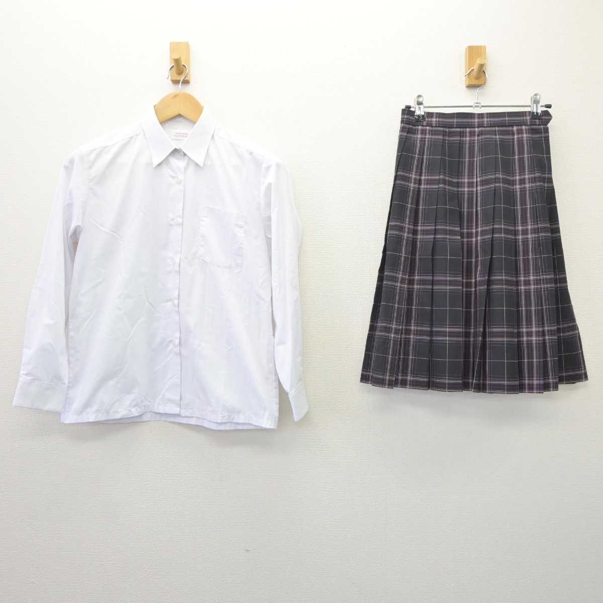 【中古】茨城県 八郷中学校 女子制服 2点 (シャツ・スカート) sf066087