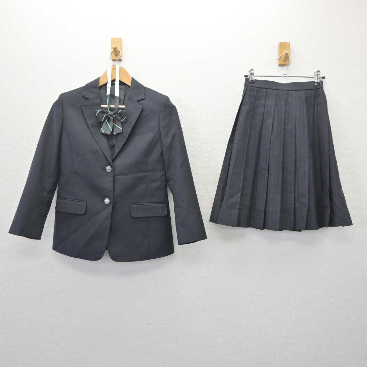 【中古】神奈川県 中川中学校 女子制服 5点 (ブレザー・スカート・スカート) sf066089