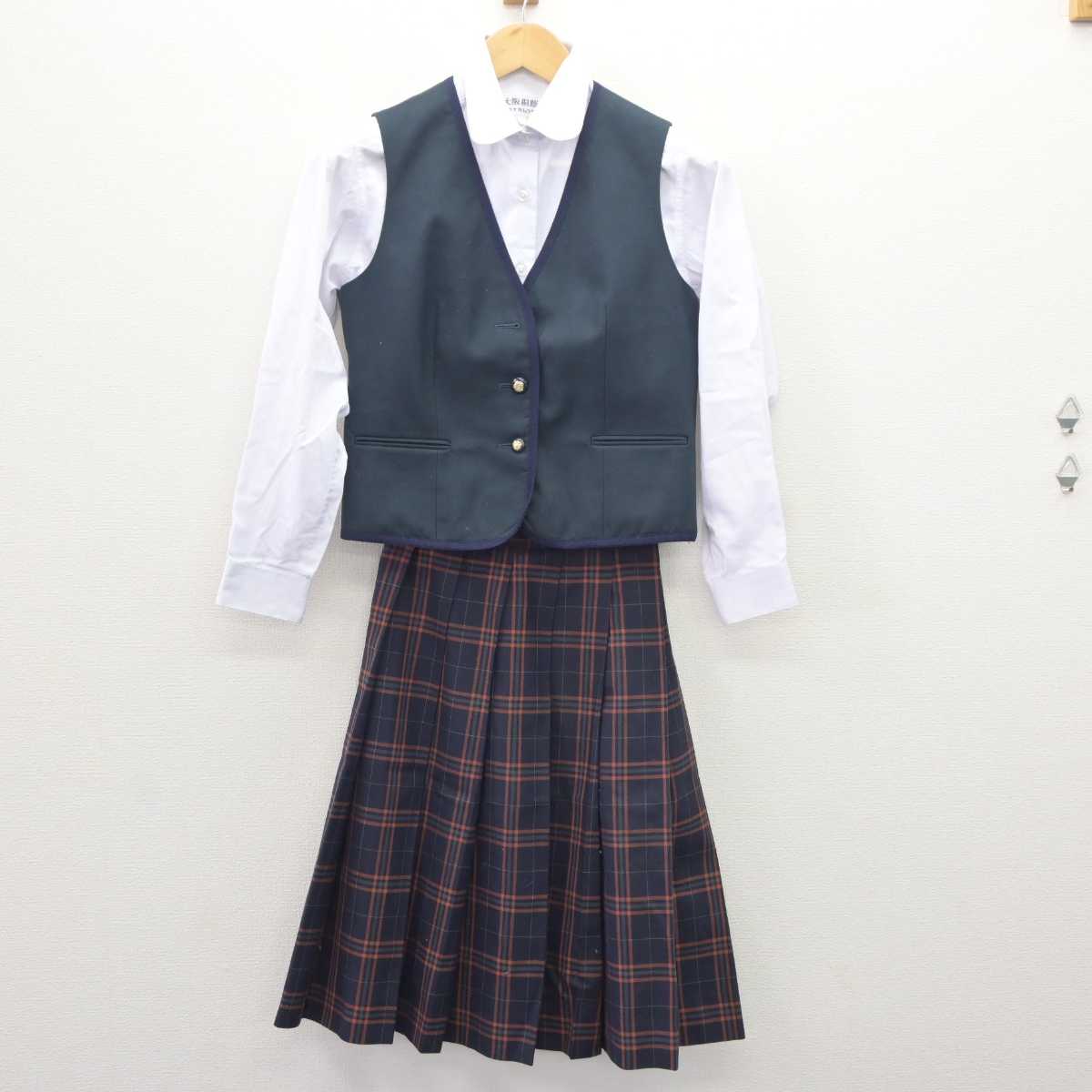 【中古】大阪府 大阪桐蔭中学校・高等学校 女子制服 4点 (ブレザー・ベスト・シャツ・スカート) sf066115