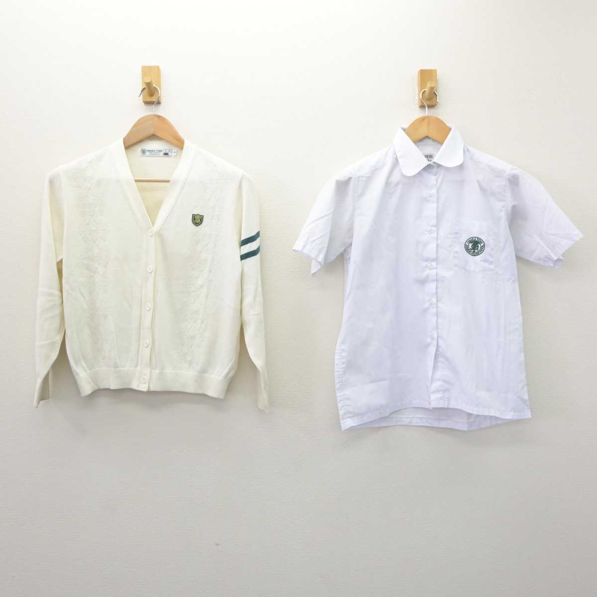 【中古】大阪府 大阪桐蔭中学校・高等学校 女子制服 2点 (ニット・シャツ) sf066118