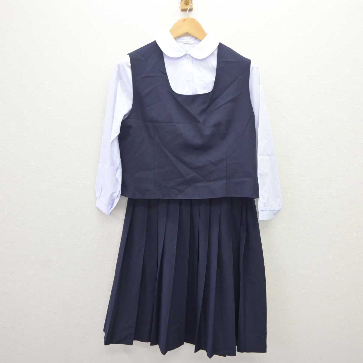 【中古】埼玉県 花園中学校 女子制服 4点 (ブレザー・ベスト・シャツ・スカート) sf066130