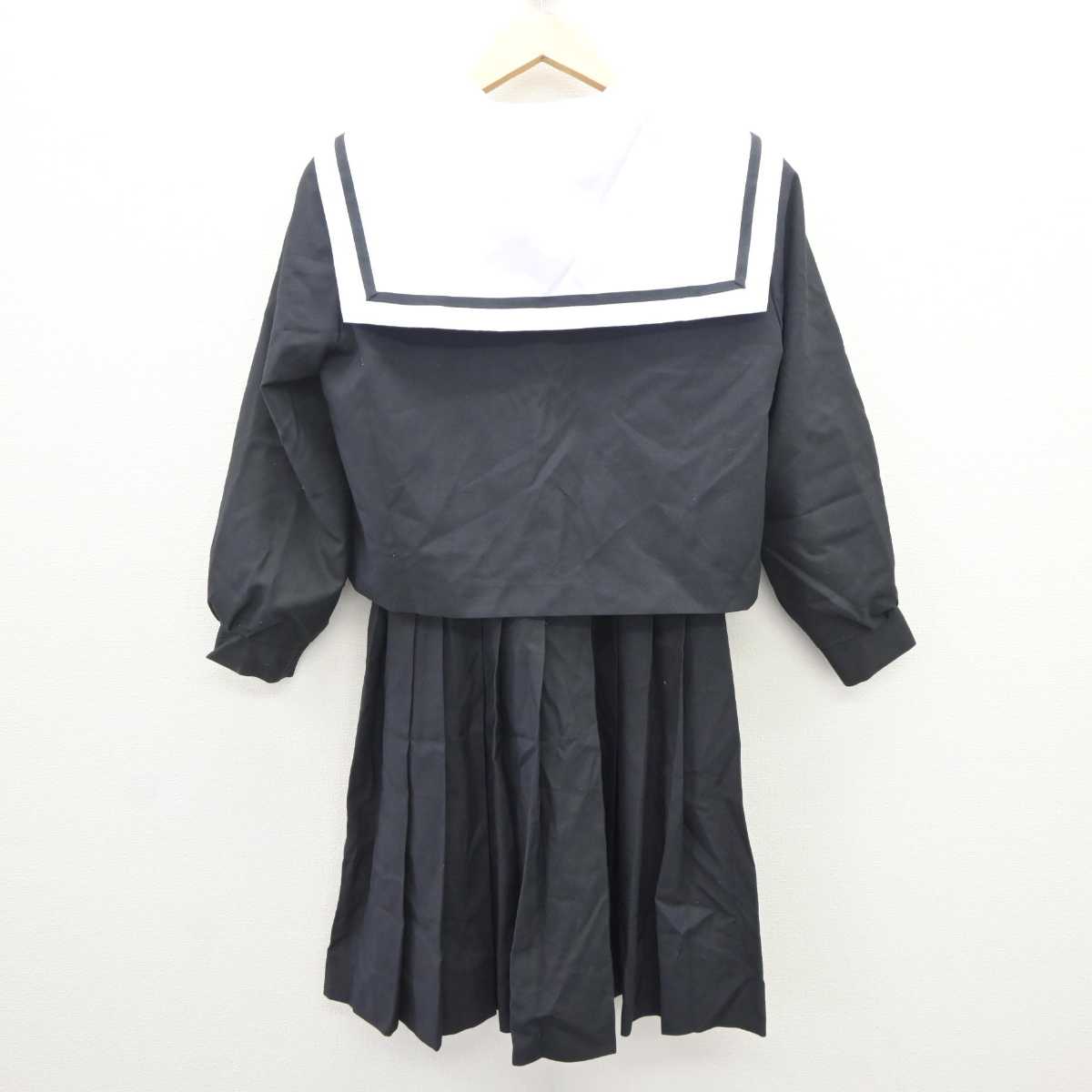 【中古】三重県 四日市市立港中学校 女子制服 3点 (セーラー服・ジャンパースカート) sf066141