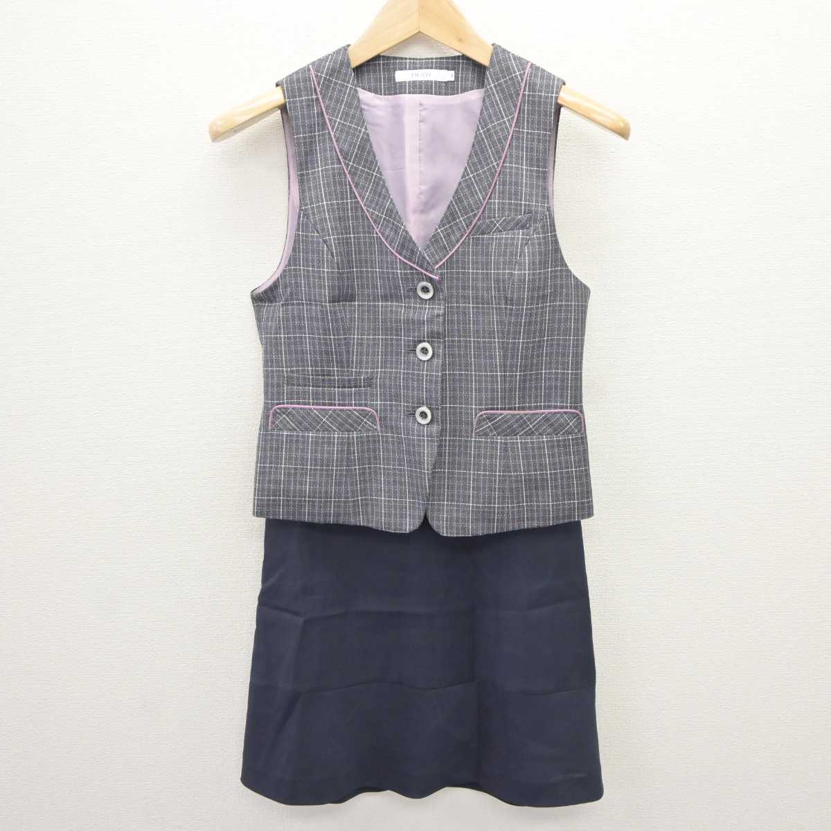 【中古】 事務服 女子制服 2点 (ベスト・スカート) sf066142