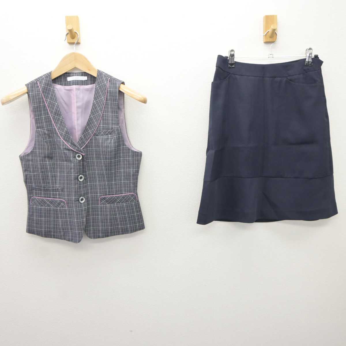 【中古】 事務服 女子制服 2点 (ベスト・スカート) sf066143