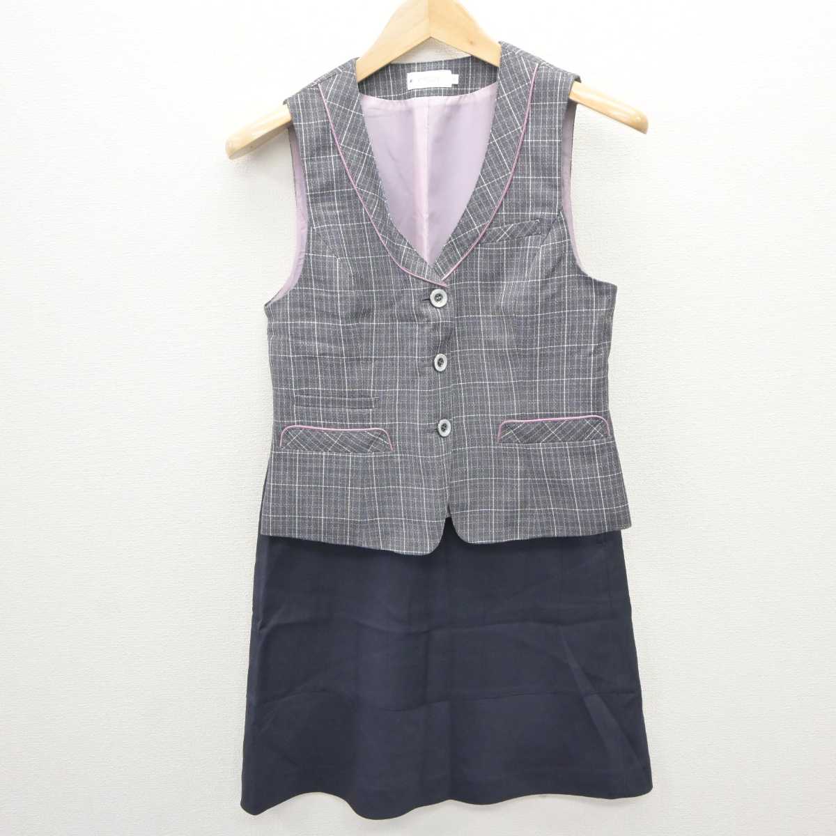 【中古】 事務服 女子制服 2点 (ベスト・スカート) sf066144