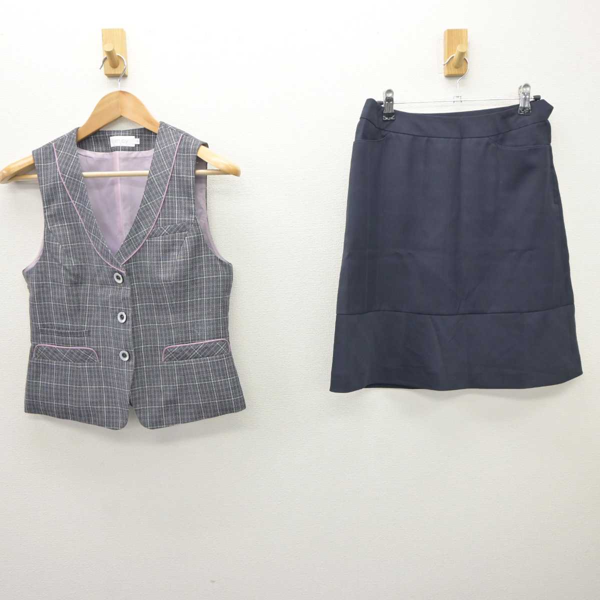 【中古】 事務服 女子制服 2点 (ベスト・スカート) sf066145