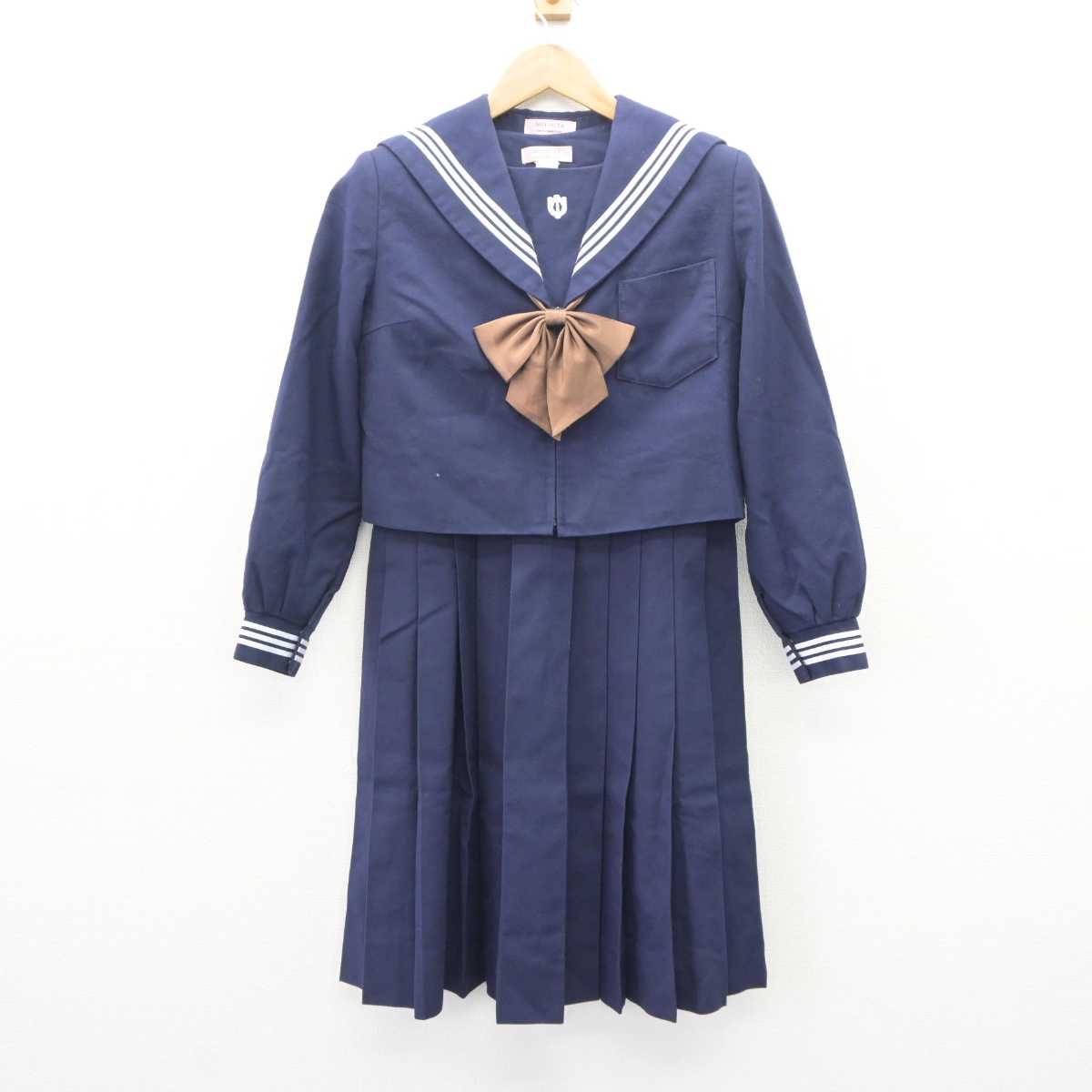 【中古】熊本県 鏡中学校 女子制服 3点 (セーラー服・ジャンパースカート) sf066158