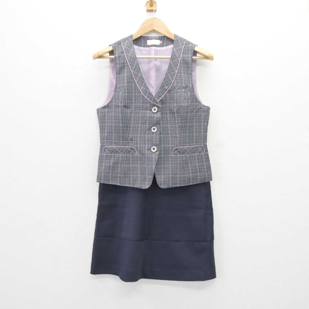 【中古】 事務服 女子制服 2点 (ベスト・スカート) sf066162