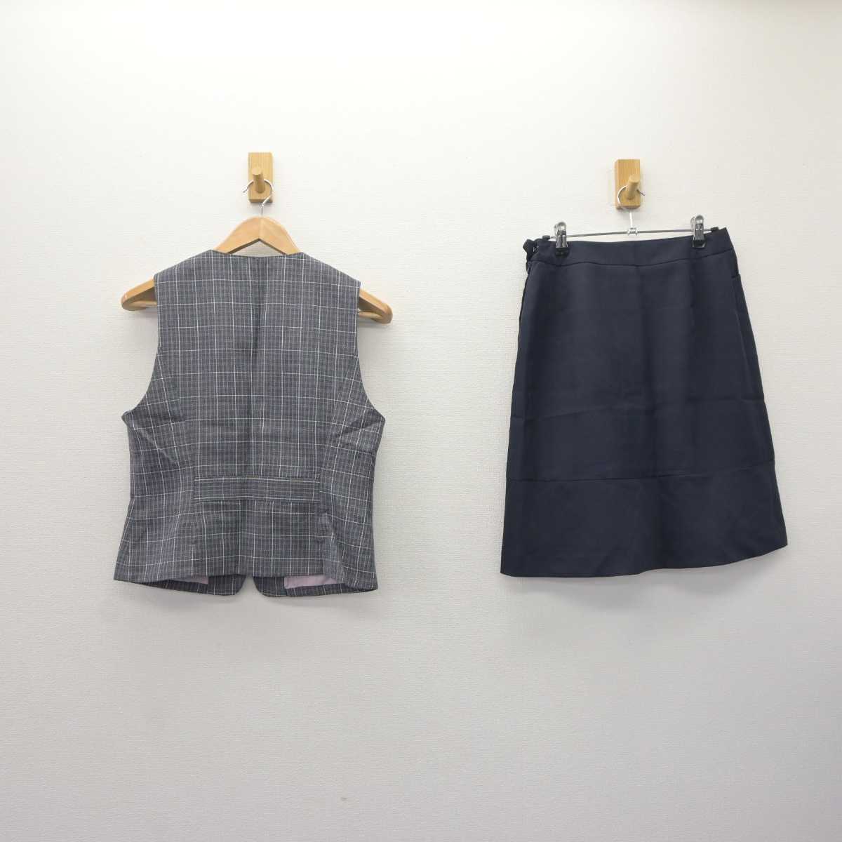 【中古】 事務服 女子制服 2点 (ベスト・スカート) sf066163