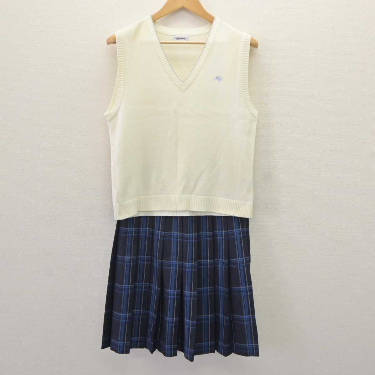 【中古】東京都 東京家政大学附属女子中学校・高等学校 女子制服 2点 (ニットベスト・スカート) sf066214