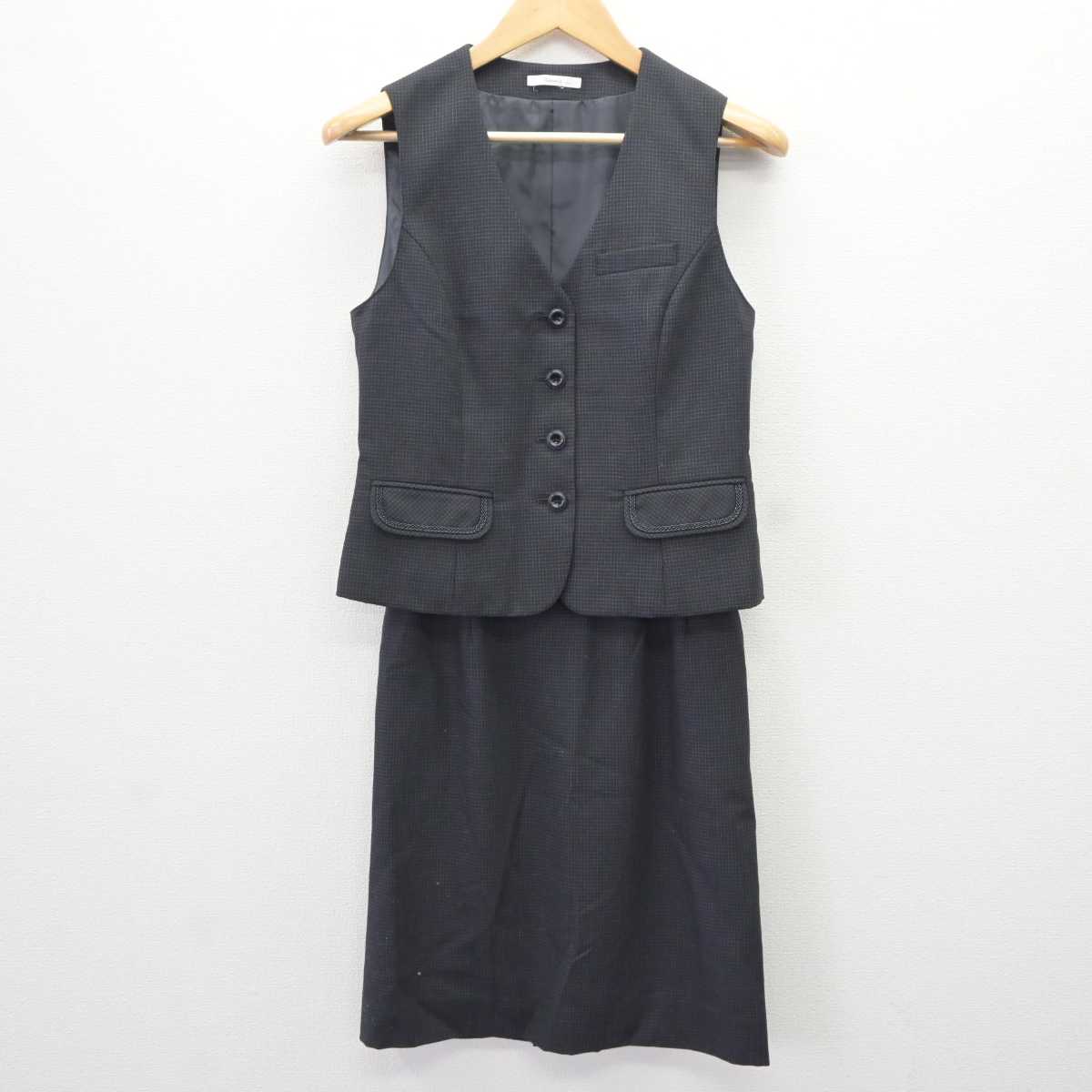 【中古】 事務服 女子制服 3点 (ジャケット・ベスト・スカート) sf066216