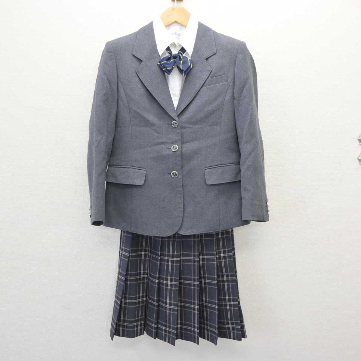 【中古】山口県 慶進中学校・高等学校 女子制服 4点 (ブレザー・シャツ・スカート) sf066234