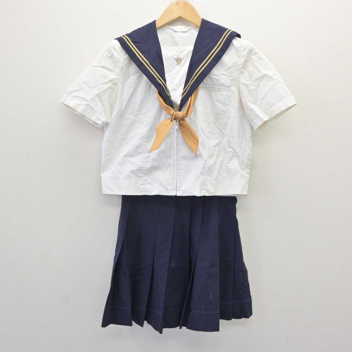 【中古】千葉県 鎌ヶ谷西高等学校 女子制服 2点 (セーラー服・スカート) sf066237