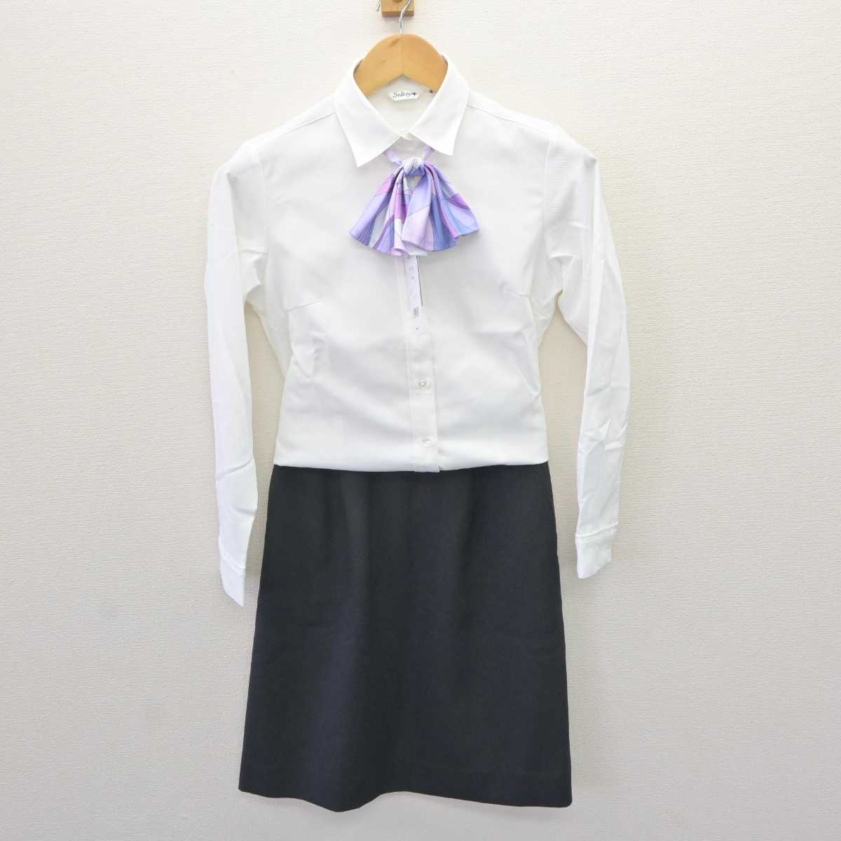 【中古】 事務服 女子制服 5点 (ジャケット・ブラウス・スカート) sf066249