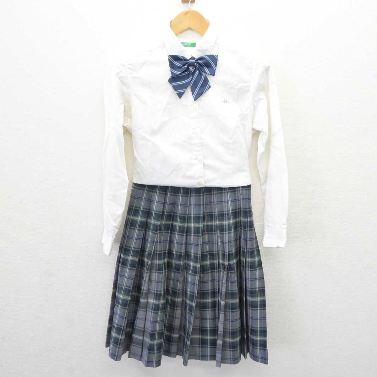 【中古】大阪府 城南学園高等学校 女子制服 5点 (ブレザー・ニット・シャツ・スカート) sf066264