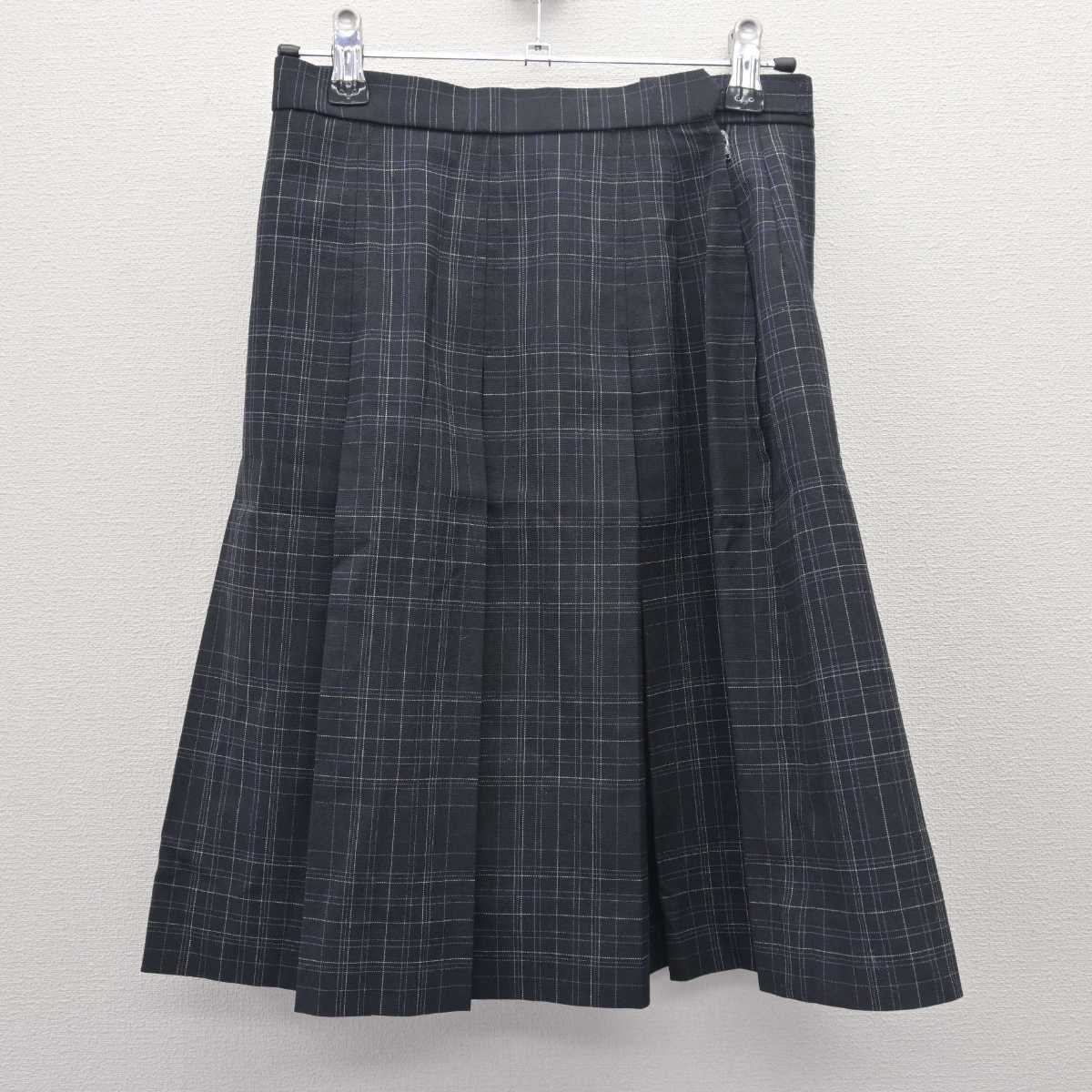 【中古】大阪府 阿武野高等学校 女子制服 3点 (ニットベスト・スカート) sf066301