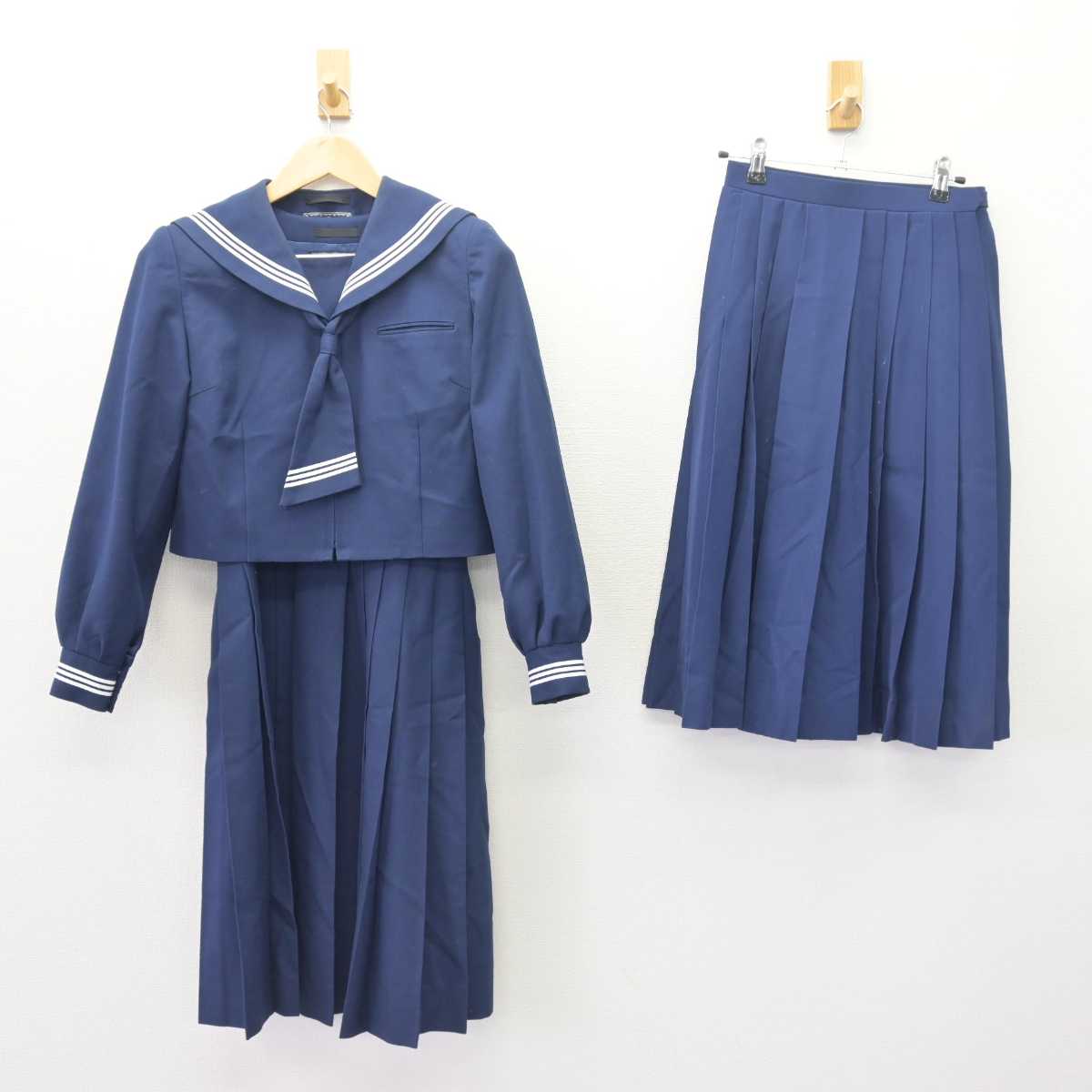 【中古】埼玉県 武蔵野中学校 女子制服 4点 (セーラー服・ジャンパースカート・スカート) sf066313