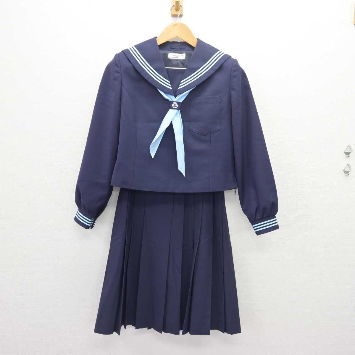 【中古】福島県 玉川中学校 女子制服 3点 (セーラー服・スカート) sf066342