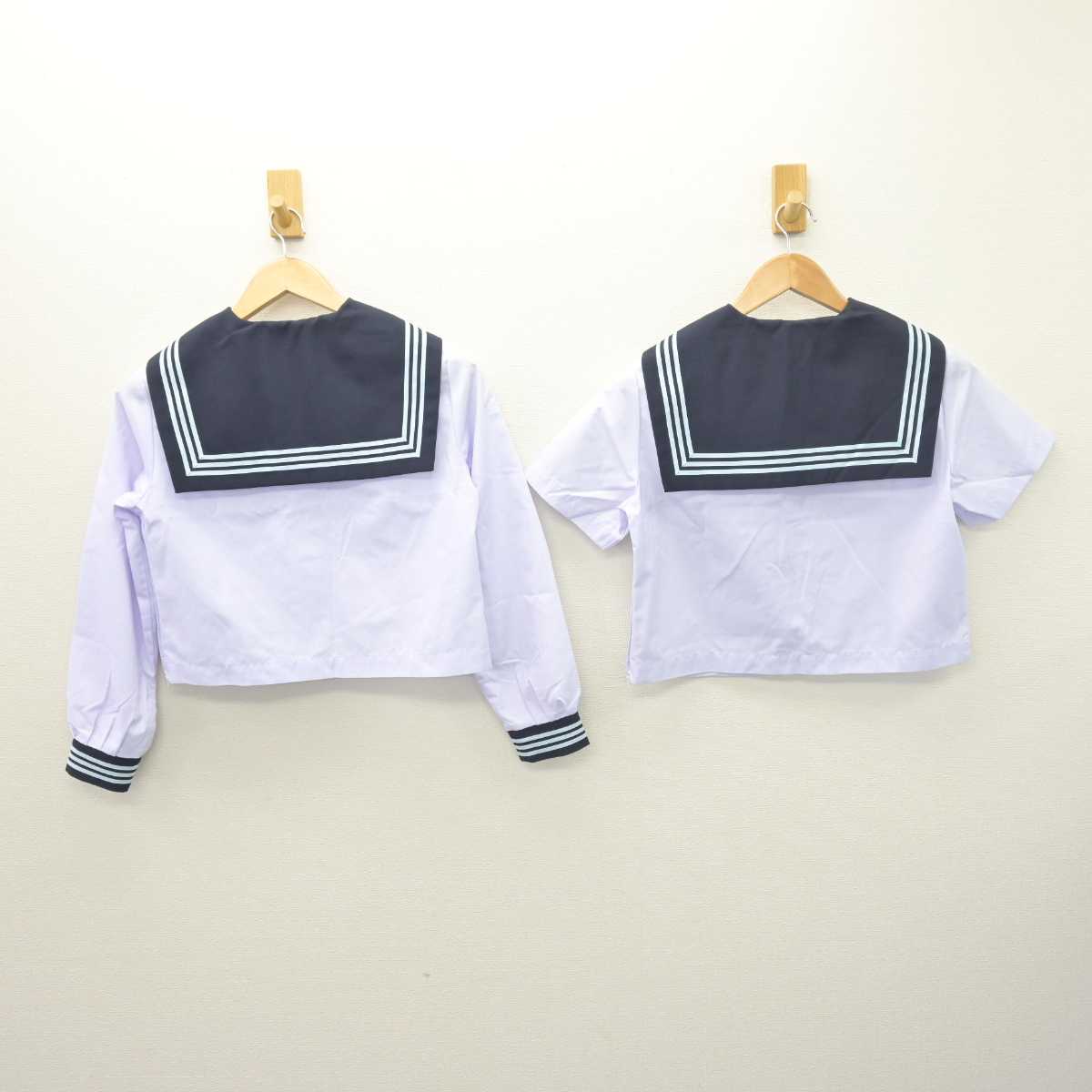 【中古】福島県 玉川中学校 女子制服 3点 (セーラー服・スカート) sf066343