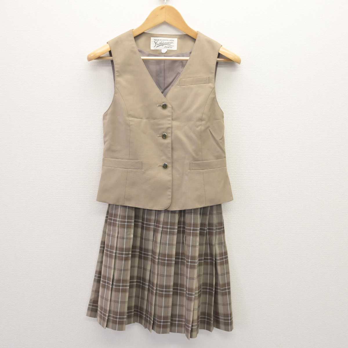 【中古】静岡県 不二聖心女子学院中学校 女子制服 3点 (ベスト・スカート) sf066386