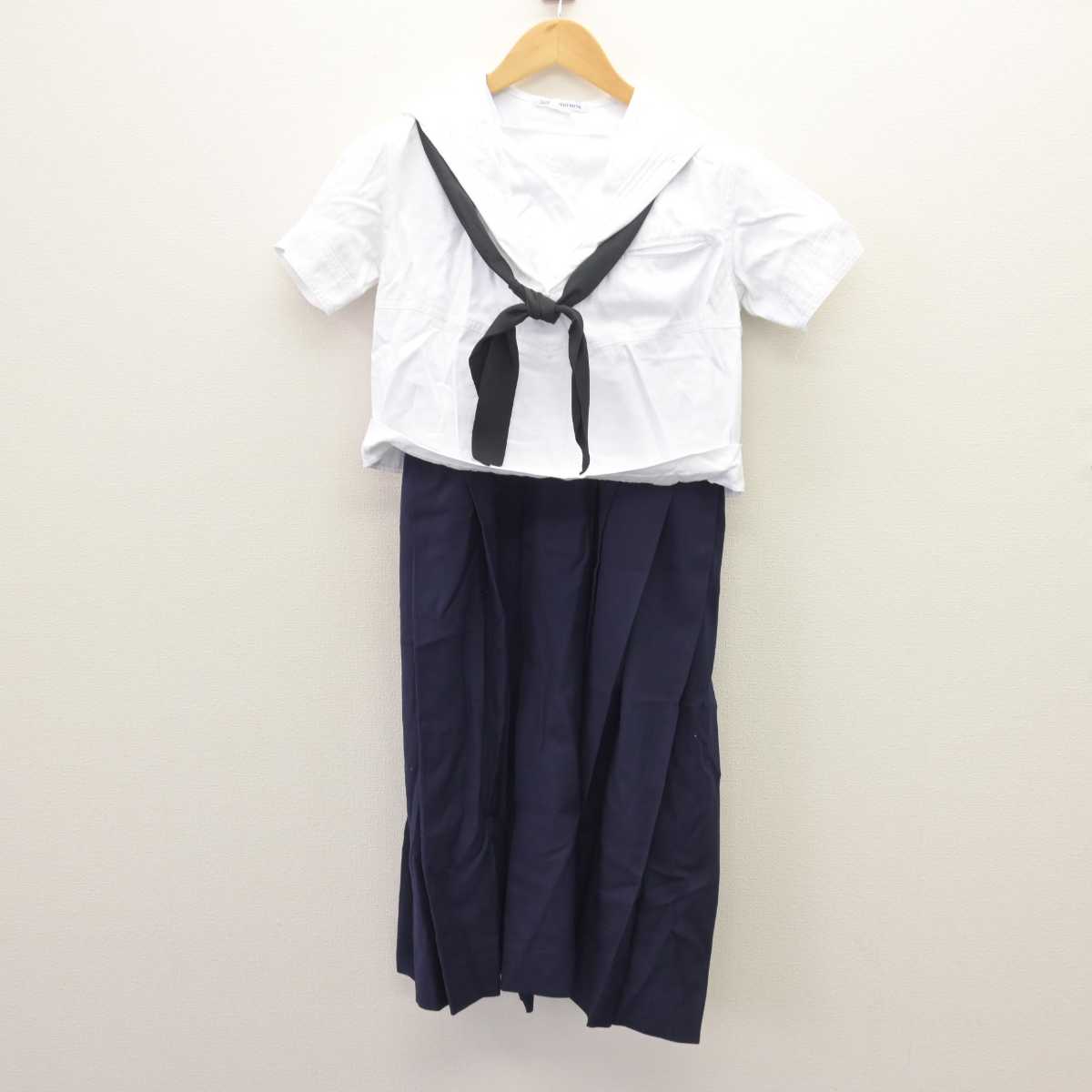 【中古】福岡県 西南女学院中学校 女子制服 4点 (セーラー服・ジャンパースカート) sf066389