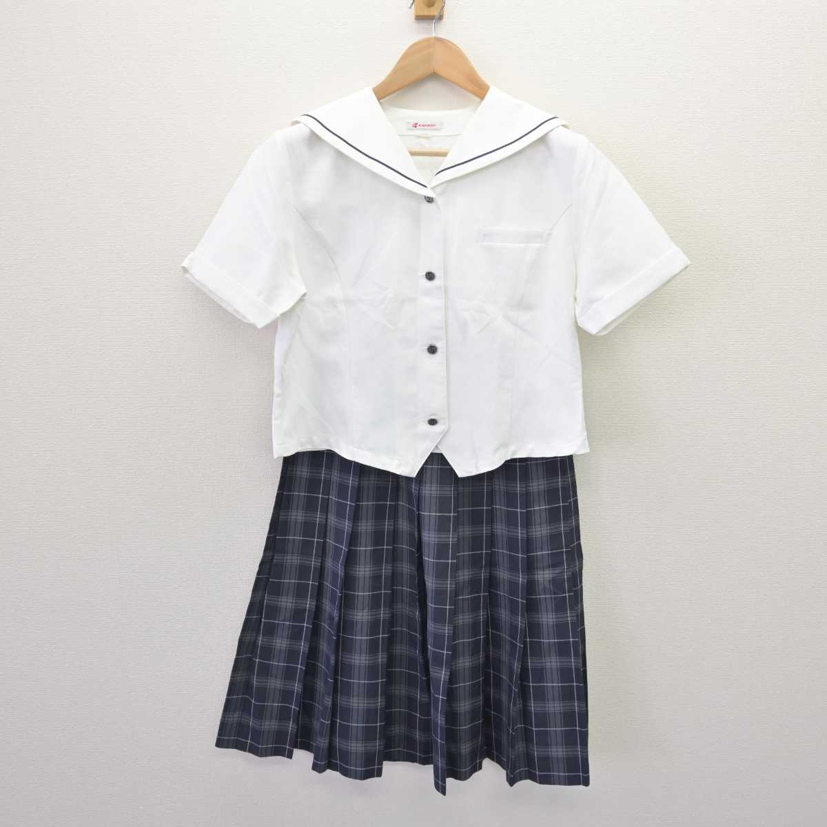 【中古】愛知県 菊華高等学校 女子制服 2点 (セーラー服・スカート) sf066405