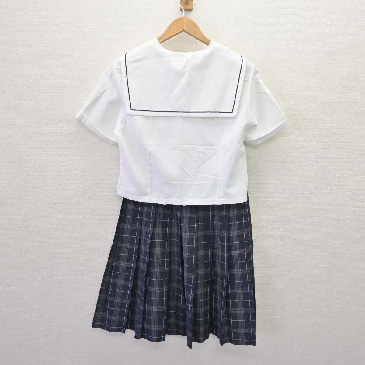 【中古】愛知県 菊華高等学校 女子制服 2点 (セーラー服・スカート) sf066405