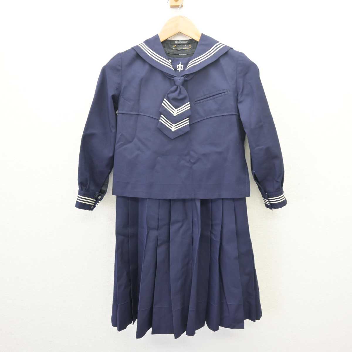 【中古】神奈川県 湘南白百合学園小学校 女子制服 3点 (セーラー服・スカート) sf066414