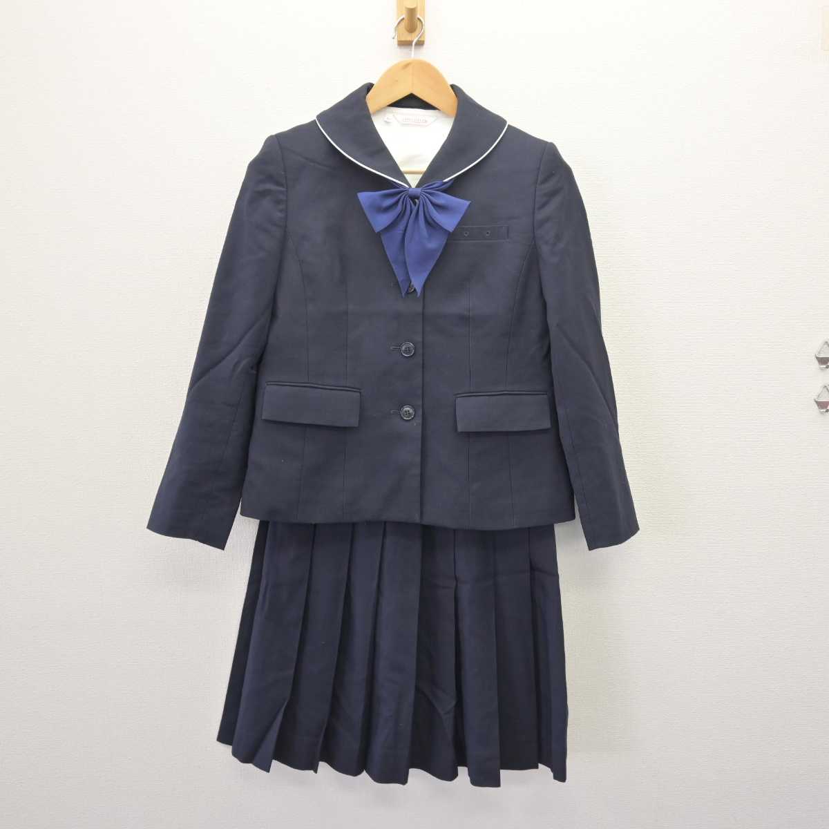 【中古】福岡県 久留米大学附設中学校・高等学校 女子制服 4点 (ブレザー・ブラウス・スカート) sf066423