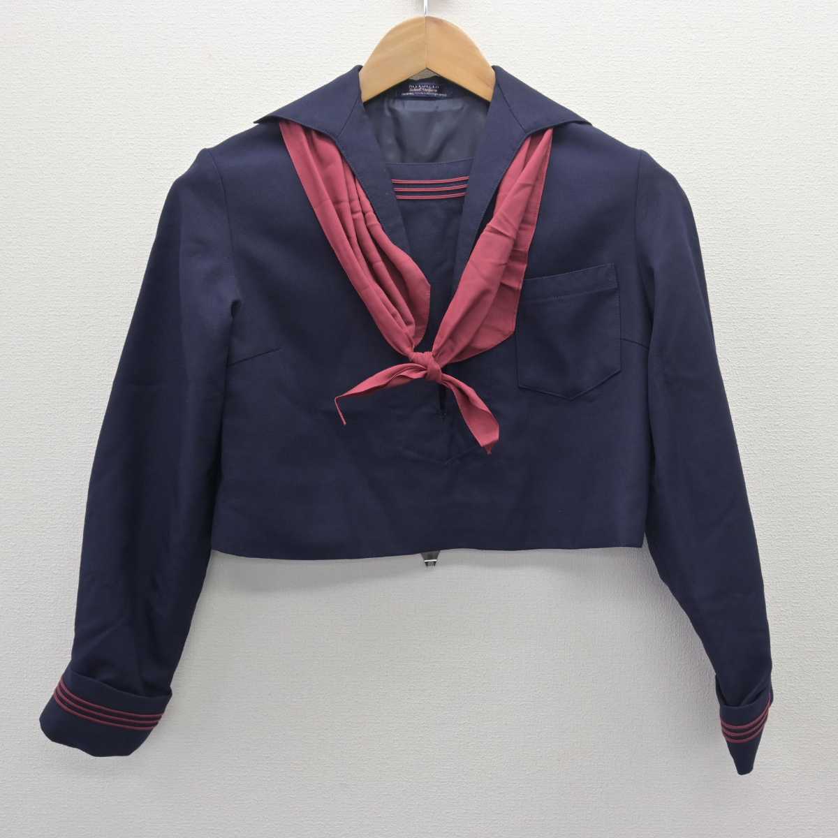 【中古】熊本県 ルーテル学院中学・高等学校 女子制服 3点 (セーラー服・ジャンパースカート) sf066495