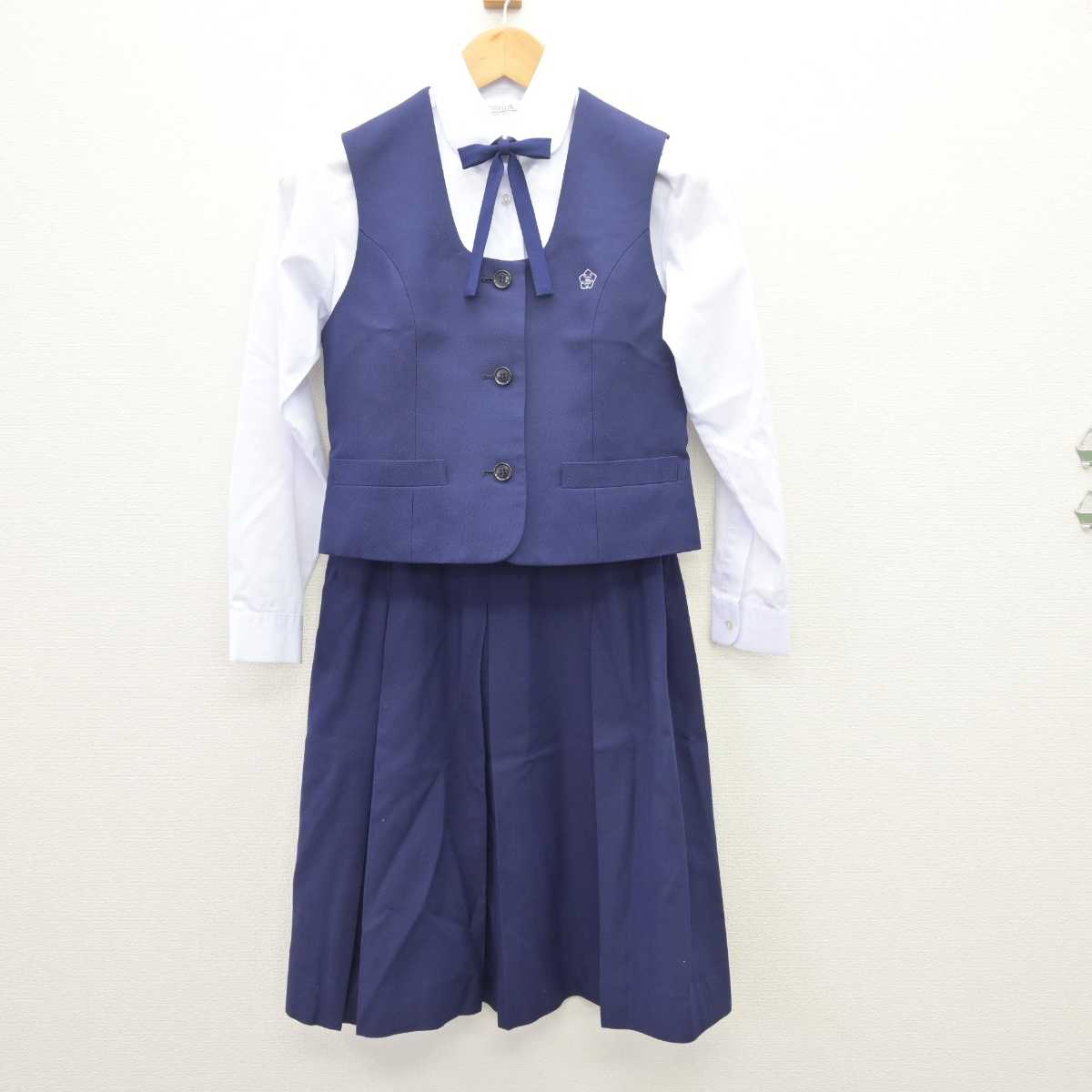 【中古】静岡県 浜北西高等学校 女子制服 6点 (ブレザー・ベスト・シャツ・スカート) sf066534