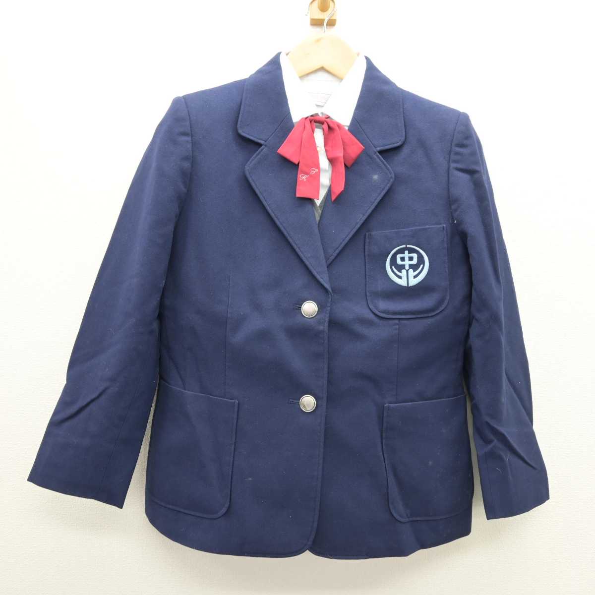 【中古】新潟県 白根北中学校 女子制服 4点 (ブレザー・ベスト・シャツ) sf066553