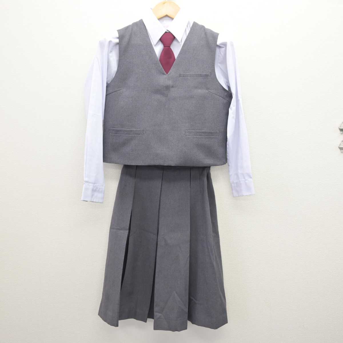 【中古】大阪府 菫中学校 女子制服 5点 (ブレザー・ベスト・シャツ・スカート) sf066576