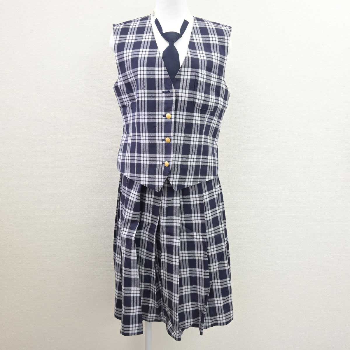 【中古】宮城県 聖和学園高等学校 女子制服 4点 (ブレザー・ベスト・スカート) sf066603