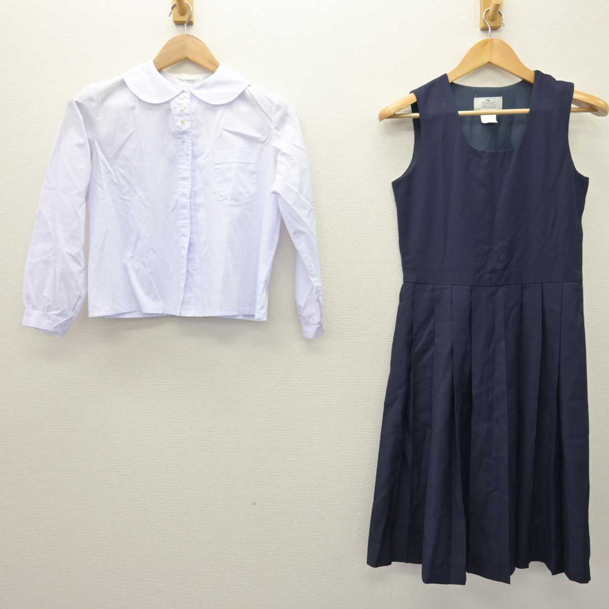 【中古】東京都 東京学芸大学附属竹早小学校 女子制服 2点 (シャツ・ジャンパースカート) sf066628