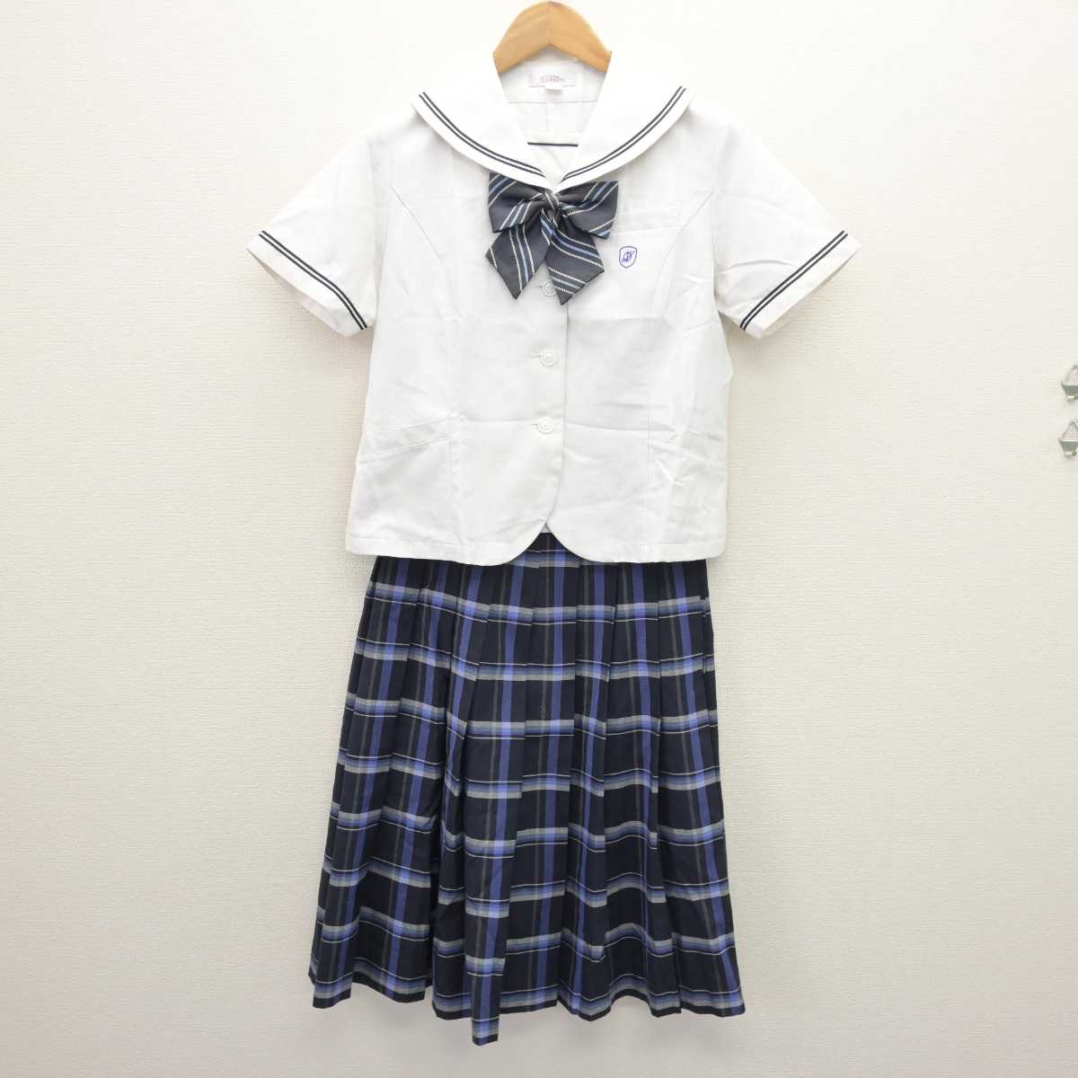 【中古】大阪府 大阪国際大和田高等学校 女子制服 3点 (セーラー服・スカート) sf066658